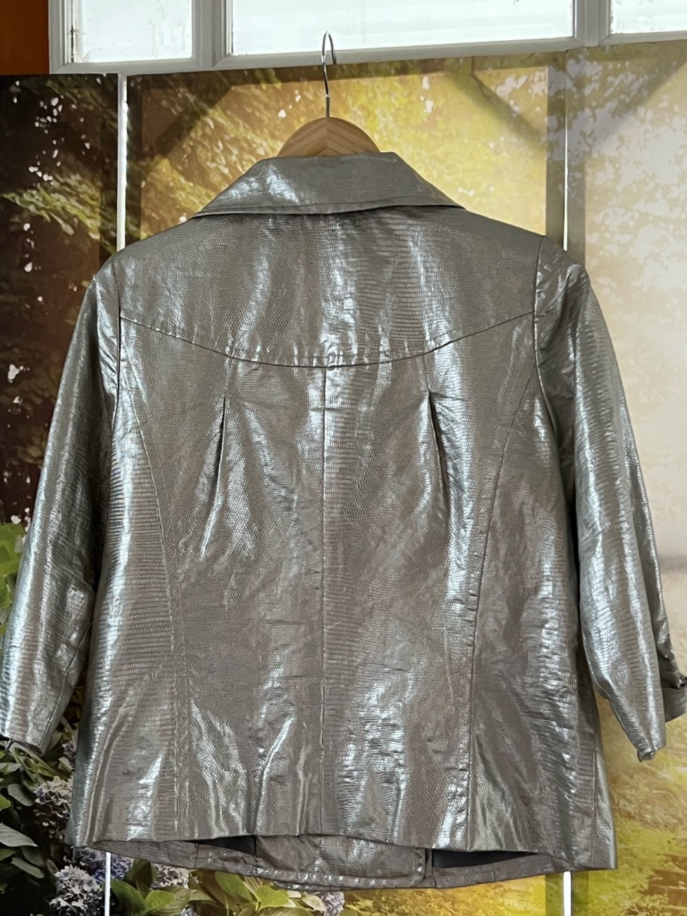 Silver Snakeskin Jacket Great Detailing Nordstrom Size S View 3